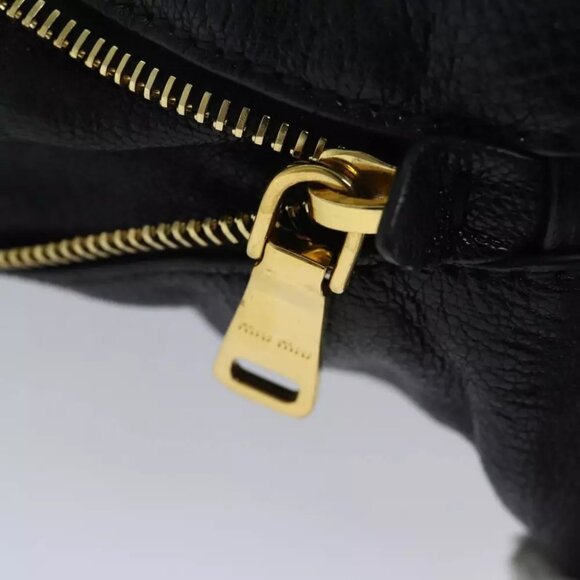Miu Miu Hand Bag Leather 2way Black - Picture 8 of 11